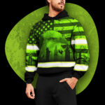 3 Hi Vis Hoodie Reflective Custom Name Eagle US Flag America City Patriotic
