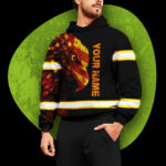 3 Hi Vis Hoodie Reflective Eagle Orange Neon Us Flag Patriotic Custom Name