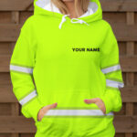 3 Hi Vis Hoodie Reflective Green Custom Name Safety Workwear 029
