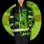 3 Hi Vis Hoodie Reflective Skull US Flag Camo Neon Custom Name Safety