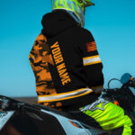3 Hi Vis Hoodie Reflective Skull US Flag Camo Orange Neon Custom Name