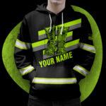 3 Hi Vis Hoodie Reflective Veteran Honor US Flag Custom Name
