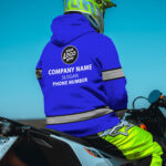 3 Hi Vis Hoodie Violet Custom Name, Logo And Company Reflective Safety Workwear