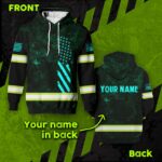 3 Hi Vis Shirt Reflective Tapes Mint US Flag Custom Name Safety Workwear