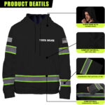 3 High Visibility Hoodie, Waterproof Reflective Hi Vis safety 57