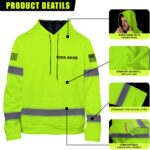3 MADDLY High Visibility Hoodie, Waterproof Reflective Hi Vis sa