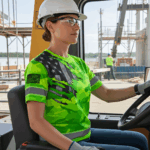 Attachment image of Himin's review on Hi Vis T Shirt Reflective Scratch Camo Green Neon US Flag Safety Workwear