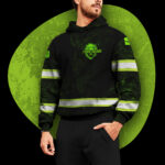 4 Hi Vis Hoodie Black Reflective Pattern Skull Custom Name Safety Workwear 023