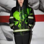 4 Hi Vis Hoodie Black Skull And Flag Custom Name Reflective Safety Workwear