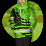 4 Hi Vis Hoodie Flag Custom Name Reflective Safety Workwear