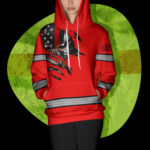 4 Hi Vis Hoodie Orange Skull Scratch Custom Name Reflective Safety Workwear