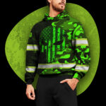 4 Hi Vis Hoodie Reflective Black And Camo Pattern Skull Custom Name Safety Workwear