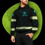 4 Hi Vis Hoodie Reflective Black Pattern Skull Safety Workwear 025