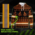 4 Hi Vis Hoodie Reflective Buff's Skull Native Pride Orange Neon Custom Name