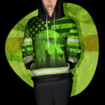 4 Hi Vis Hoodie Reflective Custom Name Eagle US Flag America City Patriotic