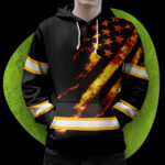 4 Hi Vis Hoodie Reflective Orange America Flag Patriotic Custom Name