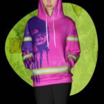 4 Hi Vis Hoodie Reflective Pink Pattern Skull Custom Name Safety Workwear