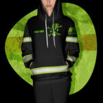 4 Hi Vis Hoodie Reflective Skull American US Flag Custom Name Safety Workwear