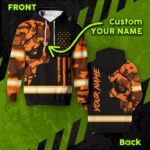 4 Hi Vis Hoodie Reflective Skull Camo Neon US Flag Custom Name