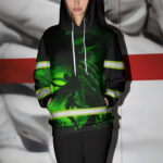 4 Hi Vis Hoodie Reflective Skull Green Neon Custom Name Safety