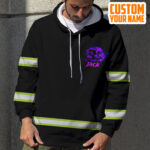 4 Hi Vis Hoodie Reflective Skull I don't know I Just Work Here Violet Neon 010