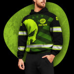 4 Hi Vis Hoodie Reflective Skull Pattern Flag USA Custom Name And LogoSafety Workwear