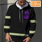4 Hi Vis Hoodie Reflective Skull With Butterflies Flowers Violet Neon Custom