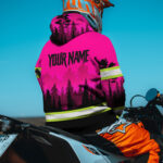 4 Hi Vis Hoodie Reflective Tapes Skull Pink Neon Workwear Safety