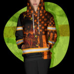 4 Hi Vis Hoodie Reflective USA Flag Eagle Patriotic Orange Neon Custom Name