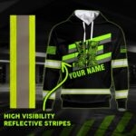 4 Hi Vis Hoodie Reflective Veteran Honor US Flag Custom Name