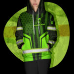 4 Hi Vis Hoodie Skull Flag American Reflective Safety Workwear