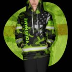 4 Hi Vis Hoodie US Flag Custom Name Reflective Safety Workwear 1