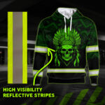 4 Hi Vis Shirt Reflective Skull Native Orange Neon US Flag Custom Name 029