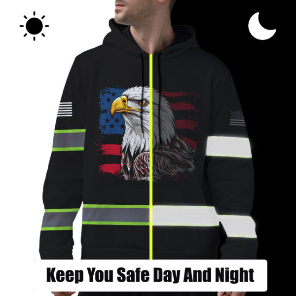 4 High Visibility Hoodie, Waterproof Reflective Hi Vis safety Hoodie