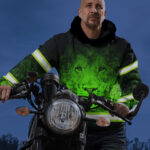 4 High Visibility Hoodie for Men Custom Name Lion Green Reflective Hoodies