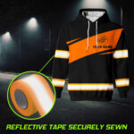 5 Hi Vis Hoodie Black &amp; Orange Custom Name, Company And Logo Reflective Safety Workwear