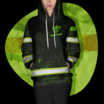 5 Hi Vis Hoodie Black Reflective Pattern Skull I Can Fix Stupid Custom Name Safety Workwear