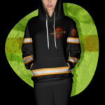 5 Hi Vis Hoodie Black Skull Crazy Custom Name Reflective Safety Workwear