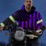 5 Hi Vis Hoodie Custom Name Pattern Flag USA Reflective Safety Workwear