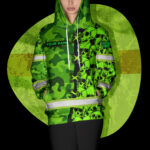 5 Hi Vis Hoodie Custom Name, Pattern Skull &amp; Camo Reflective Safety Workwear
