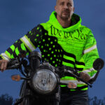 5 Hi Vis Hoodie Flag Custom Name Reflective Safety Workwear