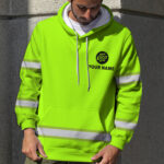 5 Hi Vis Hoodie Green Custom Name, Logo And Company Reflective Safety Workwear