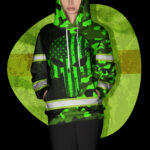 5 Hi Vis Hoodie Reflective Black And Camo Pattern Skull Custom Name Safety Workwear