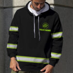 5 Hi Vis Hoodie Reflective Black Custom Name, Logo And Company Safety Workwear