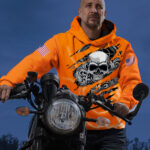 5 Hi Vis Hoodie Reflective Orange Pattern Skull Safety Workwear 101