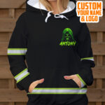 5 Hi Vis Hoodie Reflective Skull Be Careful When I'm Silent Green Neon