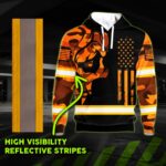 5 Hi Vis Hoodie Reflective Skull Camo Neon US Flag Custom Name