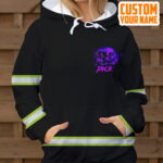 5 Hi Vis Hoodie Reflective Skull I don't know I Just Work Here Violet Neon 010