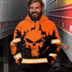 5 Hi Vis Hoodie Reflective Tapes Orange Skull Custom Name Sa