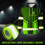 5 Hi Vis Hoodie Skull Flag American Reflective Safety Workwear